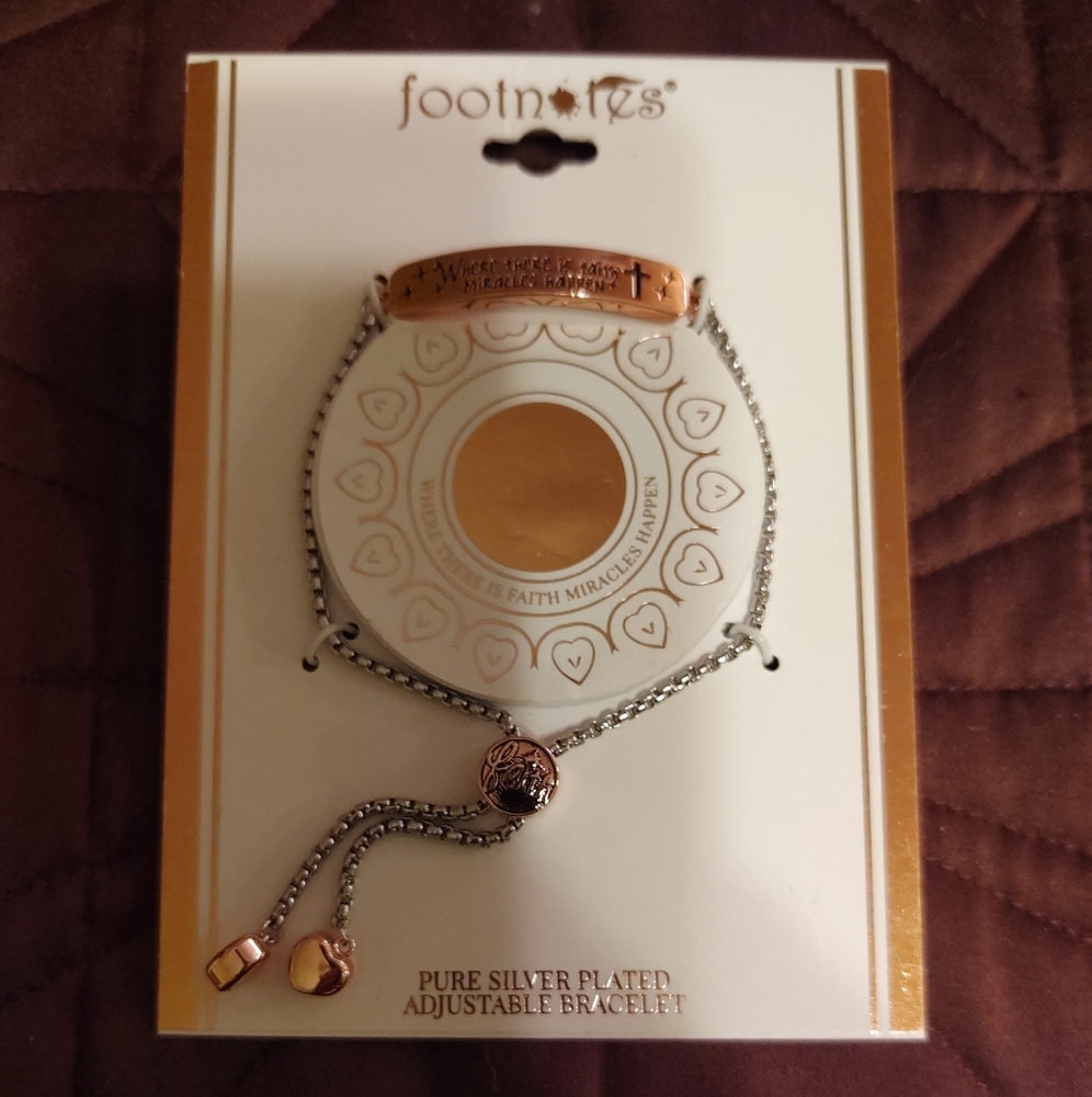 Silver plated with copper accents